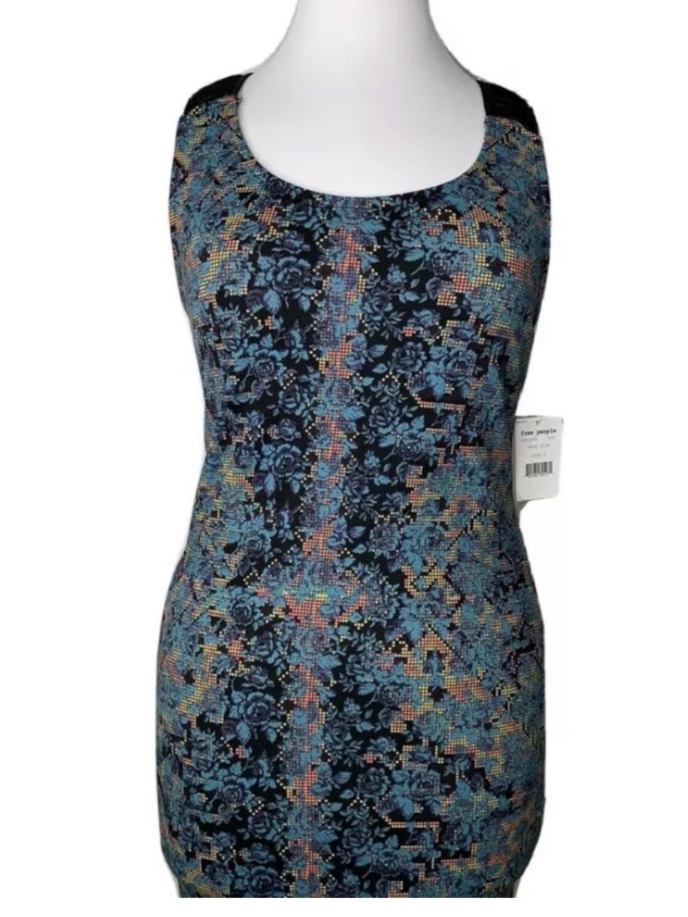 NWT Free People Blue Multicolor Tapestry Mini Dress